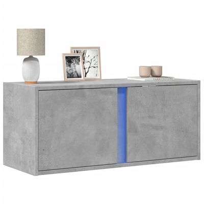 vidaXL TV nástenná skrinka s LED svetlami betónovo sivá 80x31x35 cm