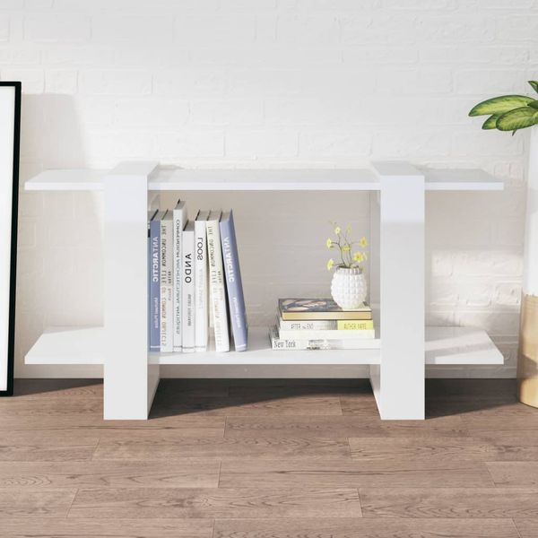 vidaXL Knižnica vysoký lesk biela 100x30x51 cm spracované drevo