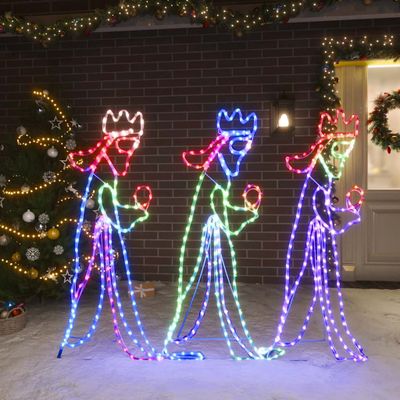 vidaXL Vianočná silueta troch kráľov s 504 LED diódami 99,5x45,5 cm