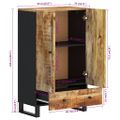 vidaXL Komoda so zásuvkou 60x33x100 cm masívny mangovník a železo