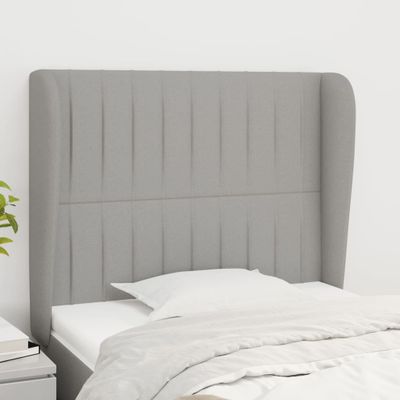 vidaXL Čelo postele so záhybmi bledosivé 83x23x118/128 cm látka