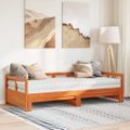 vidaXL Vysúvacia denná posteľ s matracmi, hnedá 80x200 cm, borovica