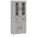 vidaXL Vysoká skrinka sivý dub sonoma 69,5x34x180 cm spracované drevo