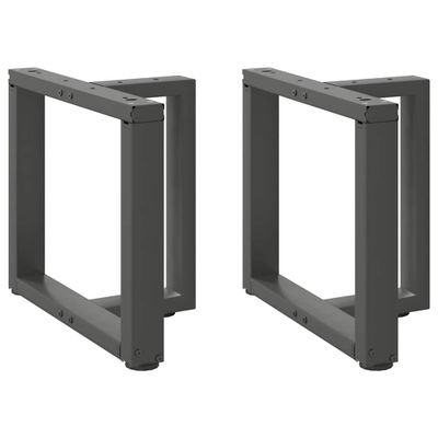 vidaXL Nohy konferenčného stolíka v tvare T, 2 ks, antracitové, 50x25x(42-43) cm, oceľ