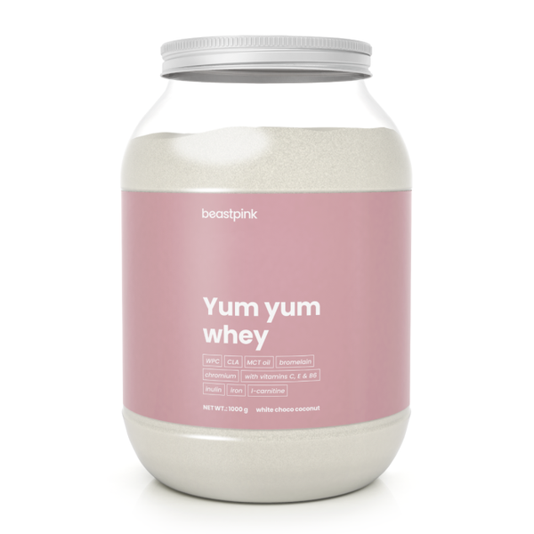 Yum Yum Whey - BeastPink + darček, biela čokoláda kokos, 1000 g