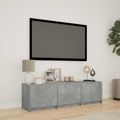 vidaXL TV skriňa s LED 140x34x40 cm Betónovo Sivá Konštruované drevo