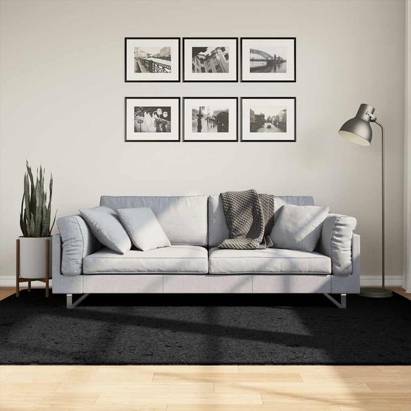 vidaXL Koberec OVIEDO krátky vlas čierny 160x230 cm