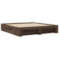 VidaXL Rám postele bez matraca Dub hnedý 200x200 cm Konštrukcia dreva
