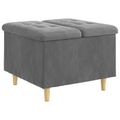vidaXL Ottoman s Úložným Priestorom Tmavo šedá 60 x 60 x 45 cm Zamat