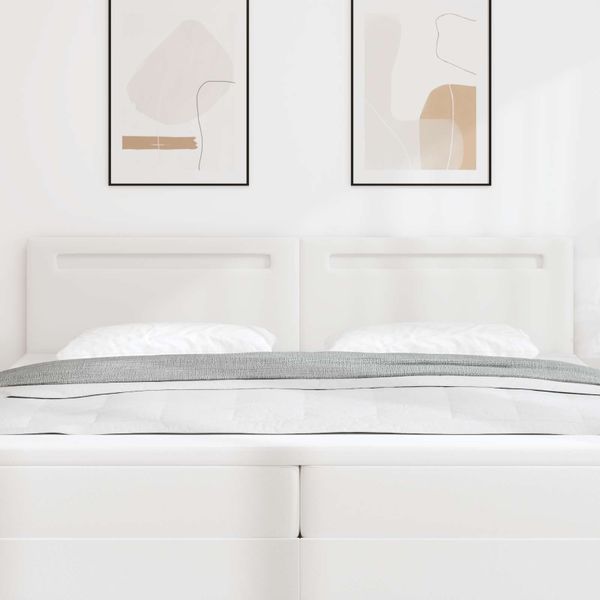 vidaXL LED hlavová doska Biela 200 cm Umelá koža