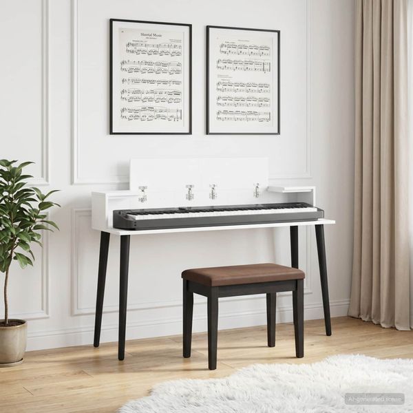 vidaXL Štúdiový stôl Biela 110 x 36 x 19,5 cm Kompozitné drevo