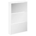 vidaXL Skrinka na topánky so zrkadlom, 3-vrstvová, lesklá biela, 63x17x102,5 cm