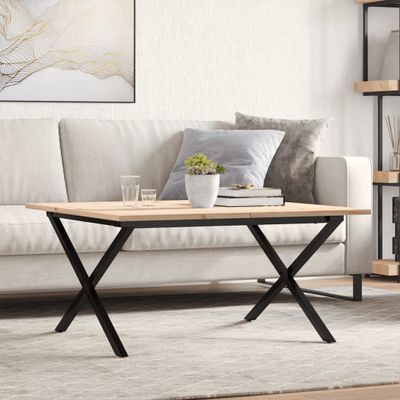 vidaXL Konferenčný stolík v tvare X 90x90x45 cm borovica a oceľ