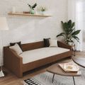 vidaXL Pohovka s USB hnedá látková 90x200 cm