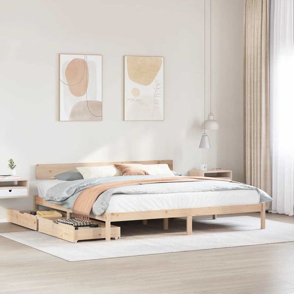 vidaXL Posteľ bez matraca 180x200 cm masívna borovica