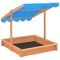 vidaXL Pieskovisko s nastaviteľnou strieškou 115x115x115 cm