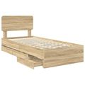 vidaXL Rám postele Sonoma dub 90 x 200 cm Konštruované drevo