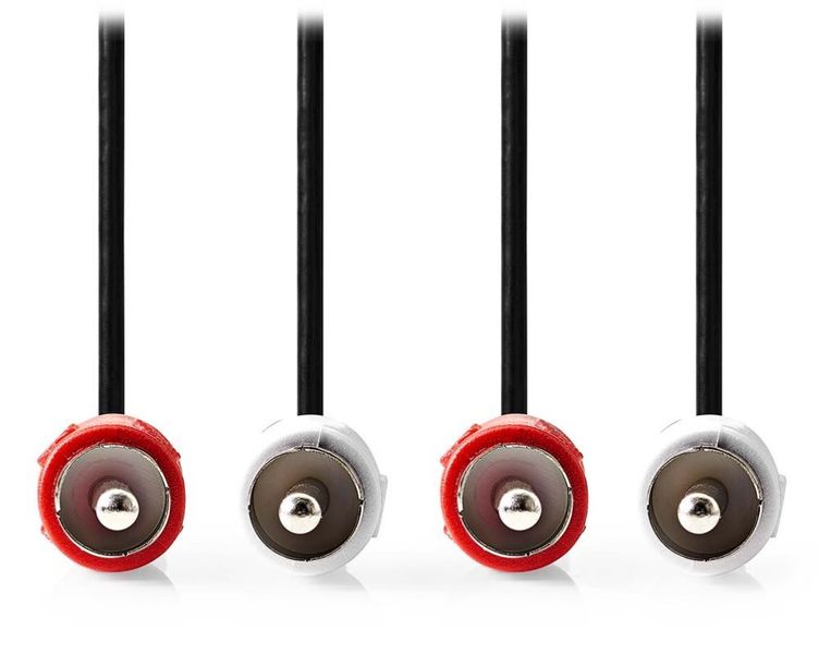 Nedis CAGL24200BK15 - Stereo Audio Kabel | 2x RCA Zástrčka - 2x RCA Zástrčka | 1,5 m | Černá Kabel, stereo audio, 2× zástrcka RCA - 2× zástrcka RCA, 1,5m, cerný