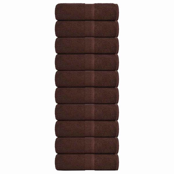 vidaXL Utierky na umývanie FROGN 10 ks hnedé 30x30 cm 360 g/m²