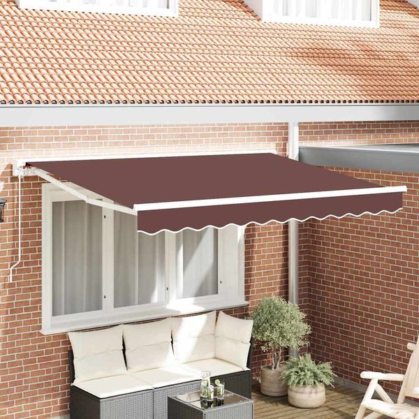 vidaXL Rám markízy Hnedá 300 x 200 cm Polyester s PU povrchom