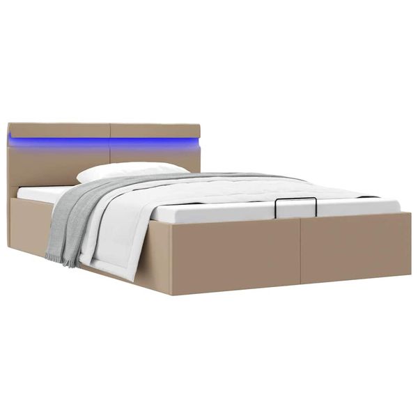 vidaXL Hydraulický posteľný rám+úložný priestor, LED, 120x200 cm