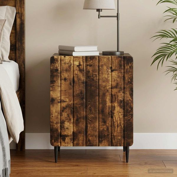 vidaXL Nočný stolík Dymový dub 43 x 34,5 x 52 cm Kompozitné drevo