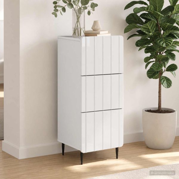 vidaXL Zásuvkový kabinet Biela 33 x 34,5 x 92 cm Kompozitné drevo