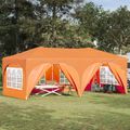 vidaXL Prístrešok na párty 575 x 288 x 245 cm Oranžová Oxfordská látka