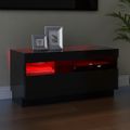 vidaXL TV skrinka s LED svetlami lesklá čierna 80x35x40 cm