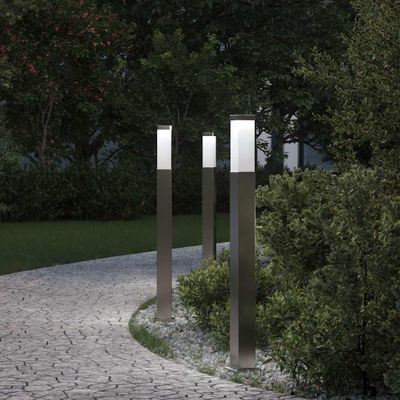 vidaXL Stĺpikové svietidlá 3 ks 80 cm nehrdzavejúca oceľ IP44