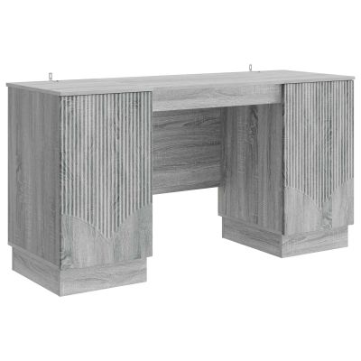 vidaXL Stôl s poličkou Sivá sonoma 142,5 x 50 x 75 cm Kompozitné drevo