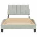 vidaXL Rám postele bez matraca Hanko bledosivý 100x200 cm zamat