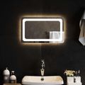 vidaXL Zrkadlo do kúpeľne s LED Priehľadná 50 x 30 cm tvrdené sklo