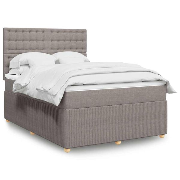 vidaXL Posteľný rám boxspring s matracom sivohned 160x200 cm látka