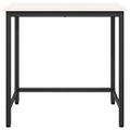 vidaXL stôl Biela 80 x 50 x 77 cm Inžinierske drevo a oceľ