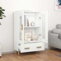vidaXL Vysoká skrinka biela 70x31x115 cm spracované drevo