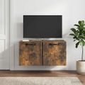 vidaXL Nástenná TV skrinka Nástenný Dymový dub 59,5 x 41 x 30 cm