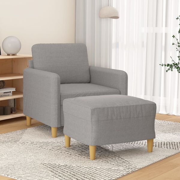 vidaXL Kreslo s podnožkou bledosivé 60 cm látkové