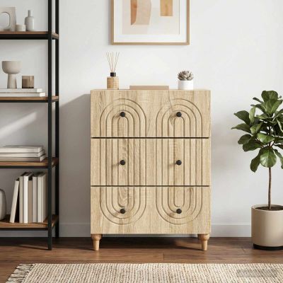 vidaXL Zásuvkový kabinet Dub sonoma 66 x 34,5 x 90 cm Kompozitné drevo