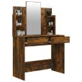 vidaXL Toaletný stolík so zrkadlom dymový dub 96x40x142 cm