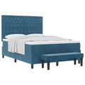 vidaXL Posteľ s pružinovým rámom Tmavo modrá 200 x 140 cm Zamat