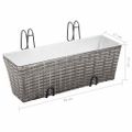 vidaXL Vyvýšené záhony na balkón 2 ks, 50 cm, sivé, polyratan