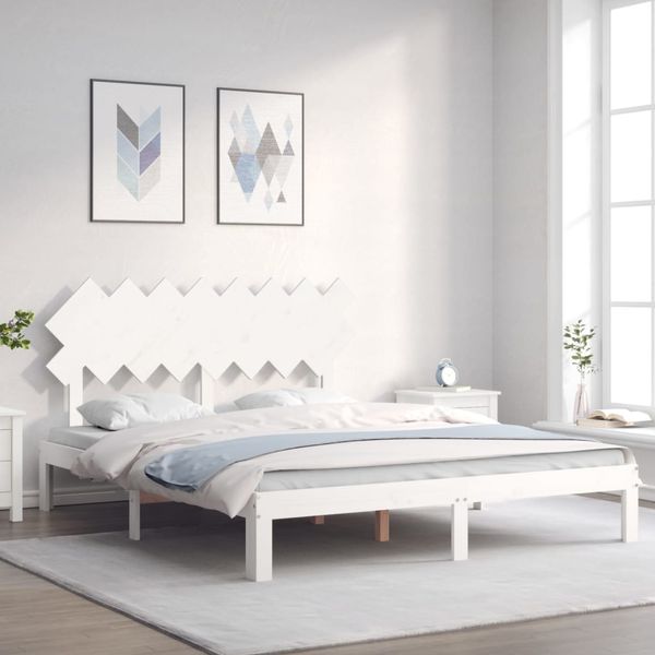 vidaXL Posteľ bez matraca biela 160x200 cm masívna borovica