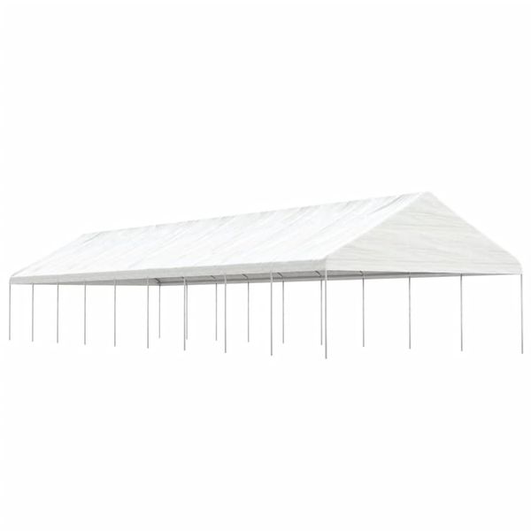 vidaXL Altánok so strechou, biely 20,07x5,88x3,75 m, polyetylén