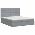 vidaXL Polohovací postel s matrací Svetlosivá 180 x 200 cm Látka