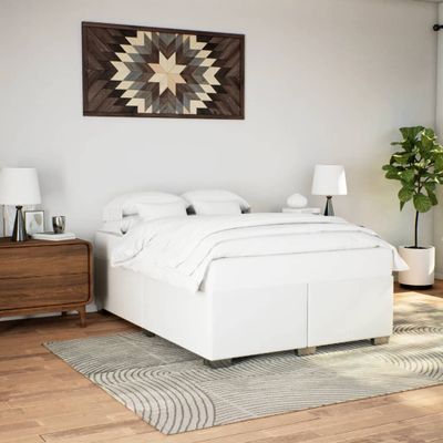 vidaXL Posteľný rám biely 140x200 cm umelá koža