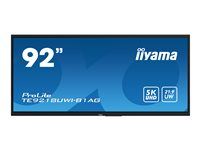 92" trieda uhlopriečky (91.5" zobraziteľný) displej LCD s LED podsvietením - interaktívny digital signage - s dotykovou obrazovkou (multi touch) / voliteľná funkcia PC slotu - 5K UHD (2160p) 5120 x 2160 - čierny rám s matným povrchom