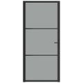 vidaXL Vnútorné dvere 93x201,5 cm čierne ESG sklo a hliník