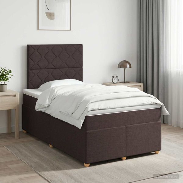 vidaXL Posteľ boxspring s matracom Tmavohnedá 120 x 200 cm Látka