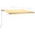 vidaXL Voľne stojaca ručne zaťahovacia markíza 450x350 cm, žlto biela